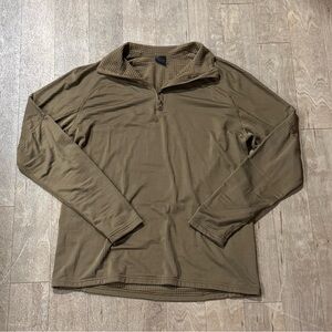 Massif Quarter Zip Pullover Waffle Fleece PCU Brown Size XL Long